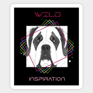 Saint Bernard Dog Wild Nature Animal Illustration Art Drawing Magnet